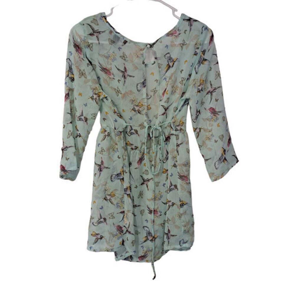 NWOT About a Girl Tunic 3/4 Sleeves Sheer Summery Blouse sz S